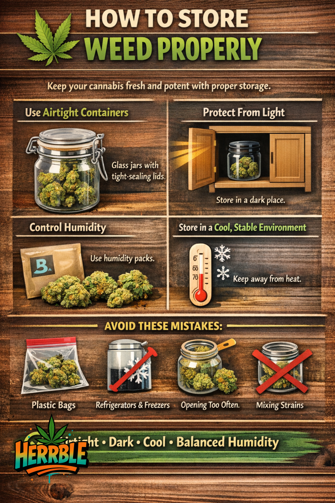 how to store weed properly