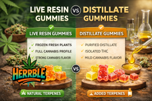 live resin vs distillate gummies