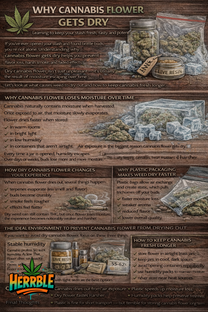 why cannabis flower gets dry
