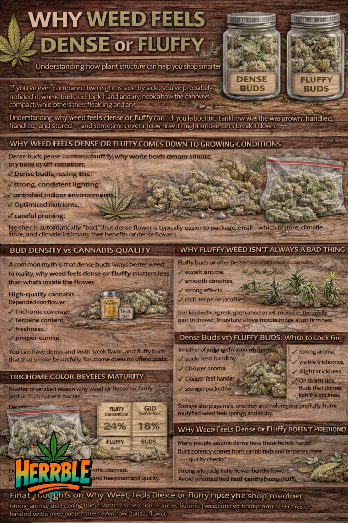 why weed feels dense or fluffy